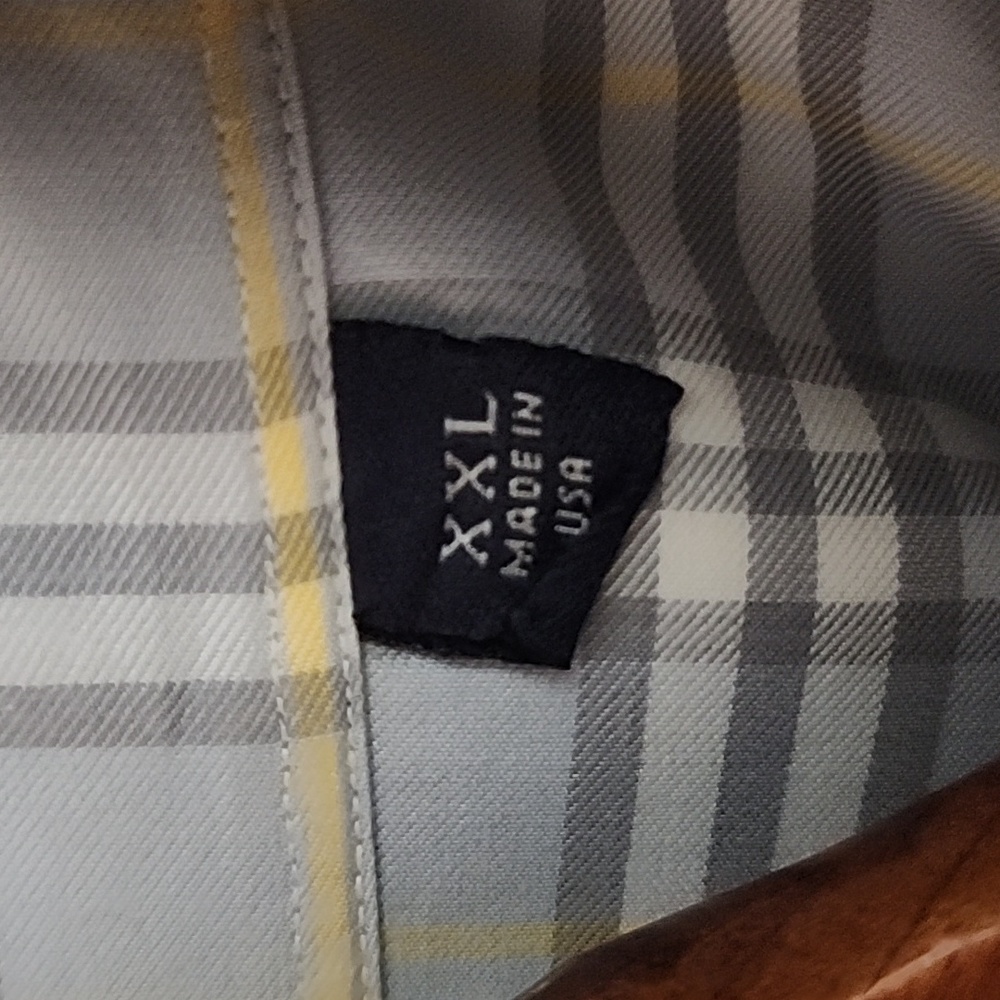 Burberry Blue / Gray / Yellow Plaid Shirt 2X Perfect Condition - Picture 7 of 8